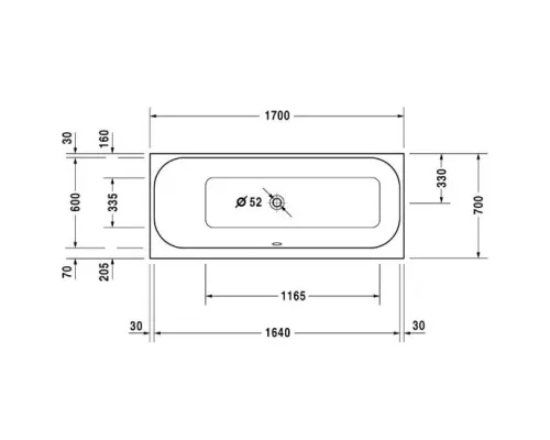 Приобрести Акриловая ванна 170х70 см L Duravit Happy D.2 700310000000000 в магазине сантехники Santeh-Crystal.ru