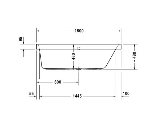 Купить Акриловая ванна 160х70 см R Duravit Happy D.2 700309000000000 в магазине сантехники Santeh-Crystal.ru