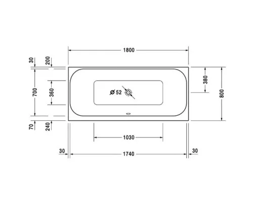 Заказать Акриловая ванна 180х80 см Duravit Happy D.2 700314000000000 в магазине сантехники Santeh-Crystal.ru