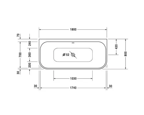 Заказать Акриловая ванна 180х80 см Duravit Happy D.2 700318000000000 в магазине сантехники Santeh-Crystal.ru