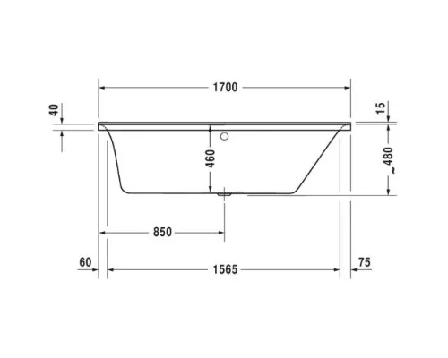 Приобрести Акриловая ванна 170х75 см R Duravit P3 Comforts 700376000000000 в магазине сантехники Santeh-Crystal.ru