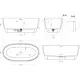 Ванна из литьевого мрамора Salini S-Stone Luce 100122M 150x75 см, отдельностоящая, белый матовый