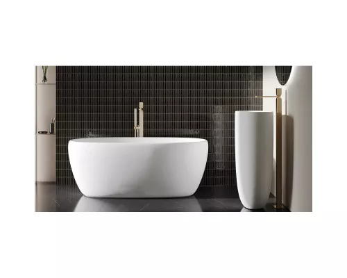 Ванна из литьевого мрамора Salini S-Stone Luce 100122M 150x75 см, отдельностоящая, белый матовый