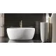 Ванна из литьевого мрамора Salini S-Stone Luce 100122M 150x75 см, отдельностоящая, белый матовый