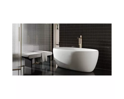 Ванна из литьевого мрамора Salini S-Stone Luce 100122M 150x75 см, отдельностоящая, белый матовый