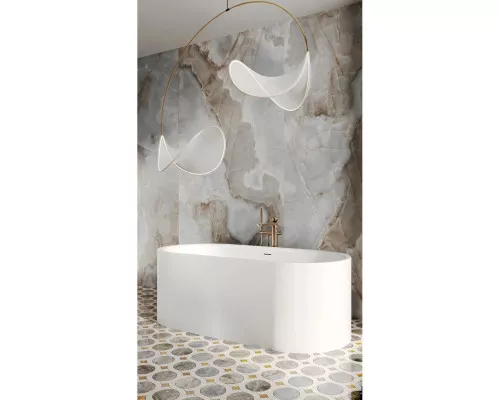 Ванна из литьевого мрамора Salini S-Stone Perla 1049201M 170x80 см, отдельностоящая, белый матовый