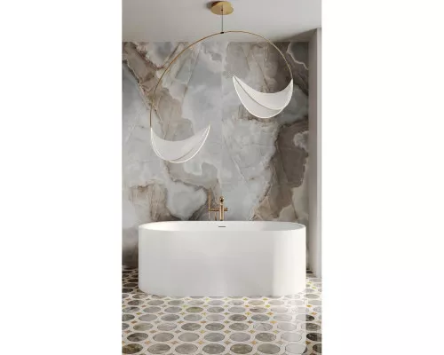 Ванна из литьевого мрамора Salini S-Stone Perla 1049201M 170x80 см, отдельностоящая, белый матовый