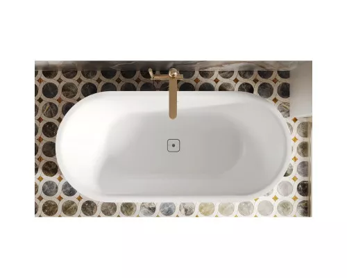 Ванна из литьевого мрамора Salini S-Stone Perla 1049201M 170x80 см, отдельностоящая, белый матовый