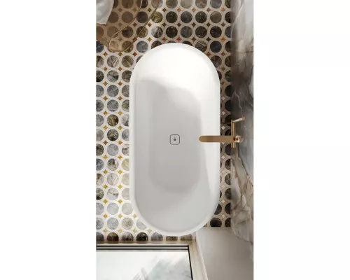 Ванна из литьевого мрамора Salini S-Stone Perla 1049201M 170x80 см, отдельностоящая, белый матовый