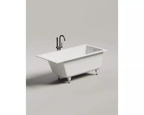 Ванна из литьевого мрамора Salini S-Sense Cascata Kit 105012G 150,3x70 см, белый глянец