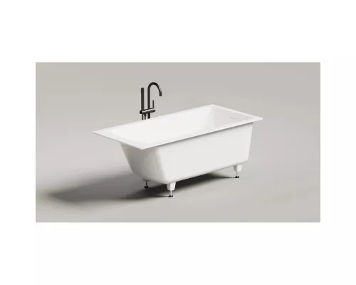 Ванна из литьевого мрамора Salini S-Sense Cascata Kit 105012G 150,3x70 см, белый глянец