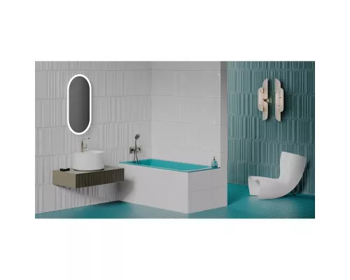 Ванна из литьевого мрамора Salini S-Sense Cascata Kit 105012GF 150,3x70 см, покраска по RAL глянец полностью