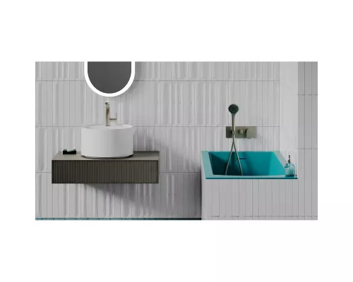Ванна из литьевого мрамора Salini S-Sense Cascata Kit 105012GF 150,3x70 см, покраска по RAL глянец полностью