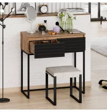 ДАКОТА - 80 Консоль напольная 2 ящ. (ДСП (Дуб Гал. Черный кварц) / каркас