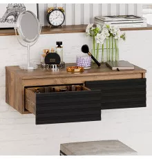 ДАКОТА - 80 Консоль подвесная 2 ящ. ДСП (Дуб Гал. Черный кварц)