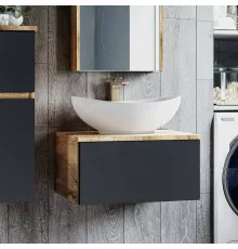 Ива - 90 Тумба подвесная Графит пленка 1 ящ