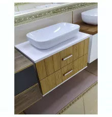 ALSKAR - 80 Тумба с фанеров. фасадом (бока бел. глянец) подвесной