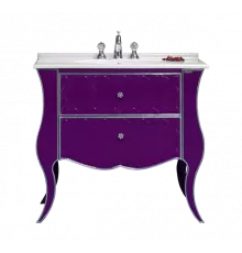 Анжелика -100 Тумба сиреневая сусальное серебро с 2 ящ./столешница