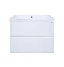 Алиса - 75 тумба 2 ящ. подвесная белая эмаль / раковина