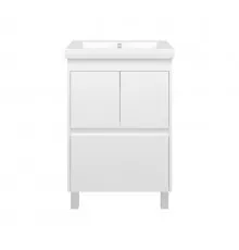 Алиса - 58 тумба 1 ящ. напольная белая эмаль / раковина