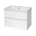 Твист - 80 Тумба 2 ящ. подвесная, белая эмаль / раковина Твист - 80 Тумба 2 ящ. подвесная, белая эмаль / раковина