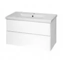Твист -100 Тумба 2 ящ. подвесная, белая эмаль / раковина Твист -100 Тумба 2 ящ. подвесная, белая эмаль / раковина