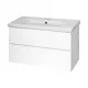 Твист -100 Тумба 2 ящ. подвесная, белая эмаль / раковина