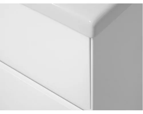 Твист -100 Тумба 2 ящ. подвесная, белая эмаль / раковина