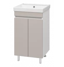 Майна - 50 тумба прямая, ПВХ сливки / раковина