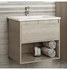 Дунай - 60 Тумба подвесная с 1 ящиком и нишей (цвет Дуб белый) / раковина