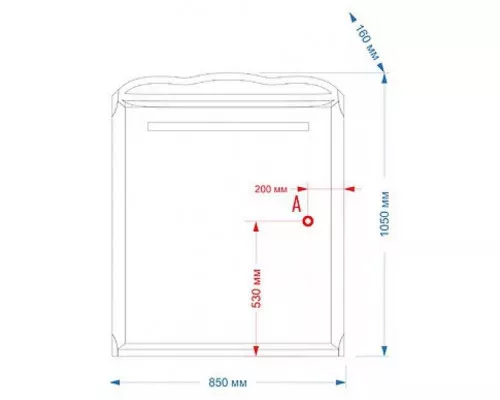 Приобрести Дайна - 85 Зеркало свет чёрное в магазине сантехники Santeh-Crystal.ru