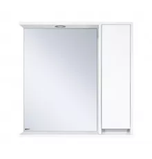 Алиса - 75 Зеркало белое с 1 шкафчиком правое