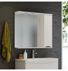 Элвис - 85 Зеркало-шкаф прав. (свет) белая эмаль