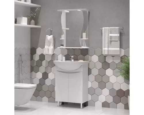 Купить Карина - 60 Зеркало - шкаф лев. (свет) в магазине сантехники Santeh-Crystal.ru