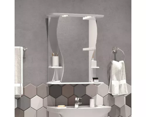 Купить Карина - 60 Зеркало - шкаф лев. (свет) в магазине сантехники Santeh-Crystal.ru