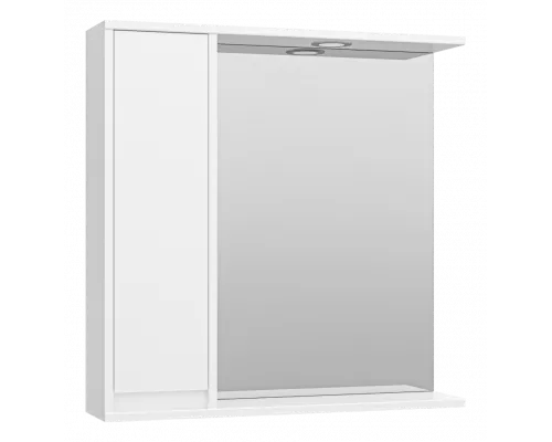 Заказать Алиса - 75 Зеркало белое с 1 шкафчиком левое в магазине сантехники Santeh-Crystal.ru