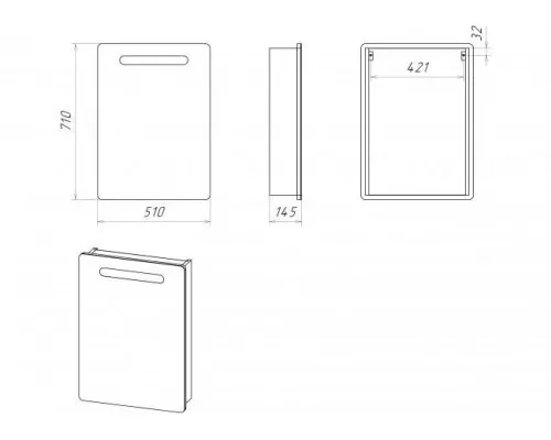 Заказать Ирис - 50 Зеркальный шкаф со светом (лев.) в магазине сантехники Santeh-Crystal.ru
