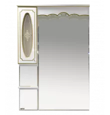 Монако - 80 Зеркало - шкаф лев. белая патина/стекло