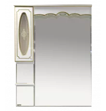 Монако - 90 Зеркало - шкаф лев. белая патина/стекло
