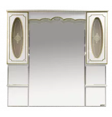 Монако -120 Зеркало - шкаф белая патина/стекло