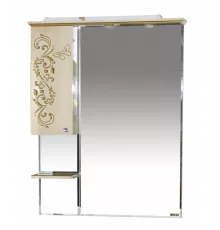 Бабочка - 90 Зеркало-шкаф лев.(свет) бежевое патина