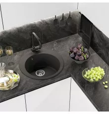 АРТЕМИДА - 51 см Мойка кухонная кварц.композит. круглая.(блок 45) антрацит