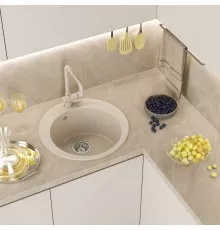 АРТЕМИДА - 51 см Мойка кухонная кварц.композит. круглая.(блок 45) бежевый