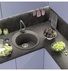 АРТЕМИДА - 51 см Мойка кухонная кварц.композит. круглая.(блок 45) серый шелк