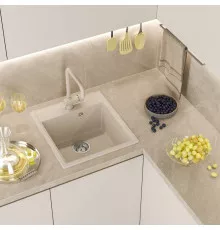 ИМПЕРИАЛ - 46 см Мойка кухонная кварц.композит. прямоуг.(блок 45) бежевый