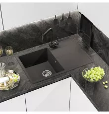 ЛИНКОР - 78 см Мойка кухонная кварц.композит. прямоуг.(блок 50) антрацит