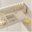 ЛИНКОР - 78 см Мойка кухонная кварц.композит. прямоуг.(блок 50) бежевый