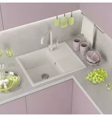 ТИТАН - 65 см Мойка кухонная кварц.композит. прямоуг.(блок 50) жасмин