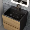Раковина для ванной полувстраиваемая Uperwood Barsa, 50 см, черная глянцевая