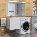 Тумба с раковиной под стиральную машину Uperwood Magenta (60/120 см, подвесная, белая, выдвижной ящик, левая)